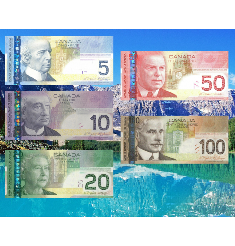 Canadá 5,10,20,50,100 Dólares 2004-2006 Pick 101Ab,102Ae,103a,104a,105
